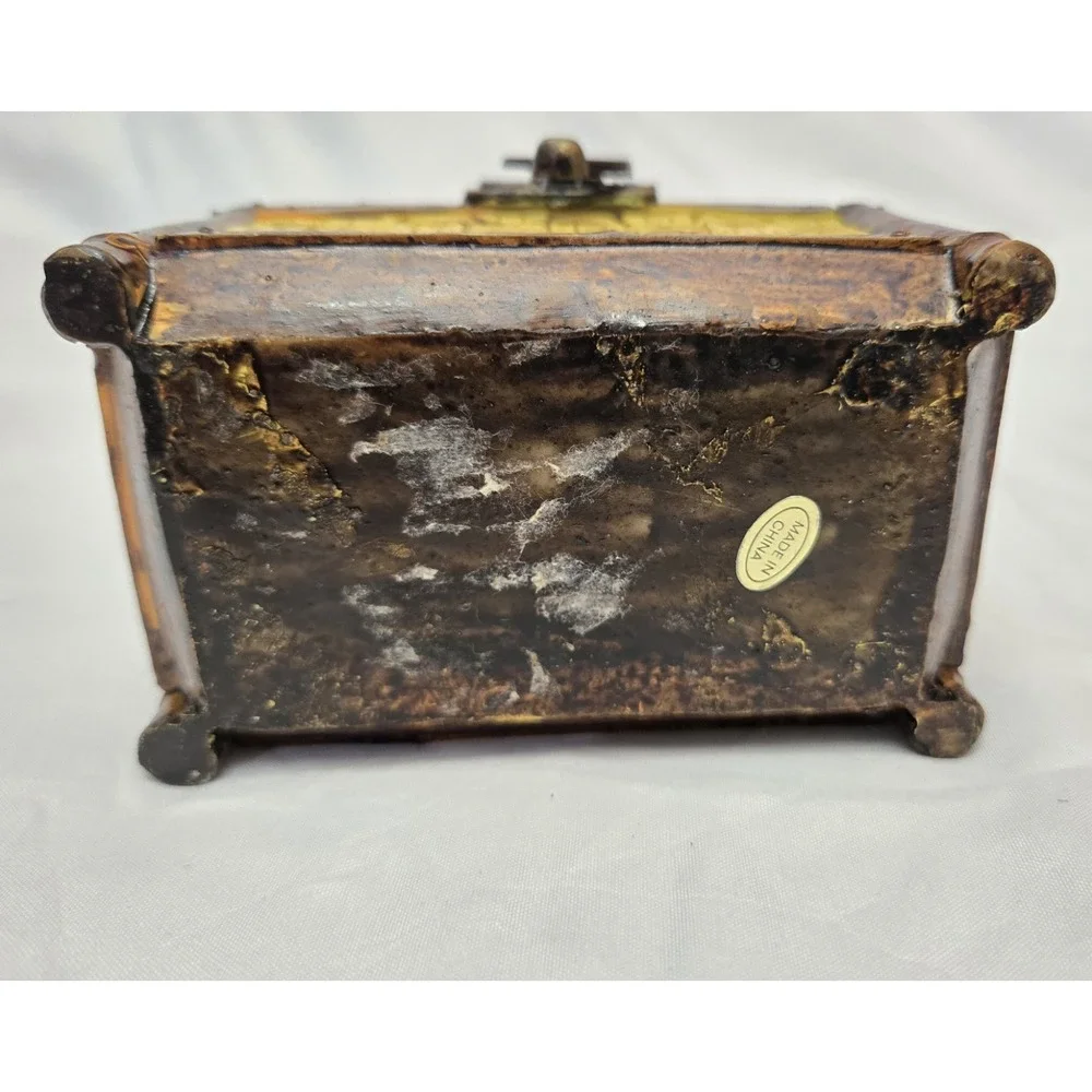 Tradewind Bay Decorative Resin Wicker Look Pirate Chest Shape Trinket Latch Box